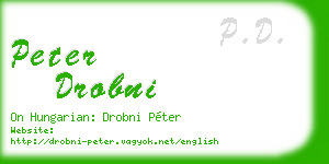 peter drobni business card