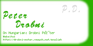 peter drobni business card